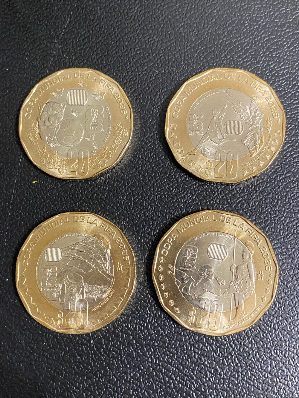 Mexico FIFA coins Gold/Silver Tone Decorative Coin Set - 4 Piece